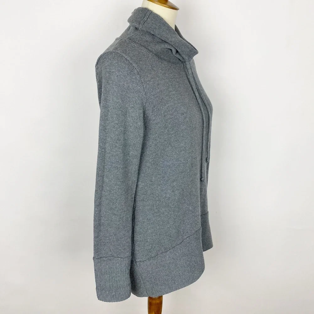 Dakini‎ Cowl Neck Drawstring Knit Tunic Pullover Sweater Womens Size M Gray